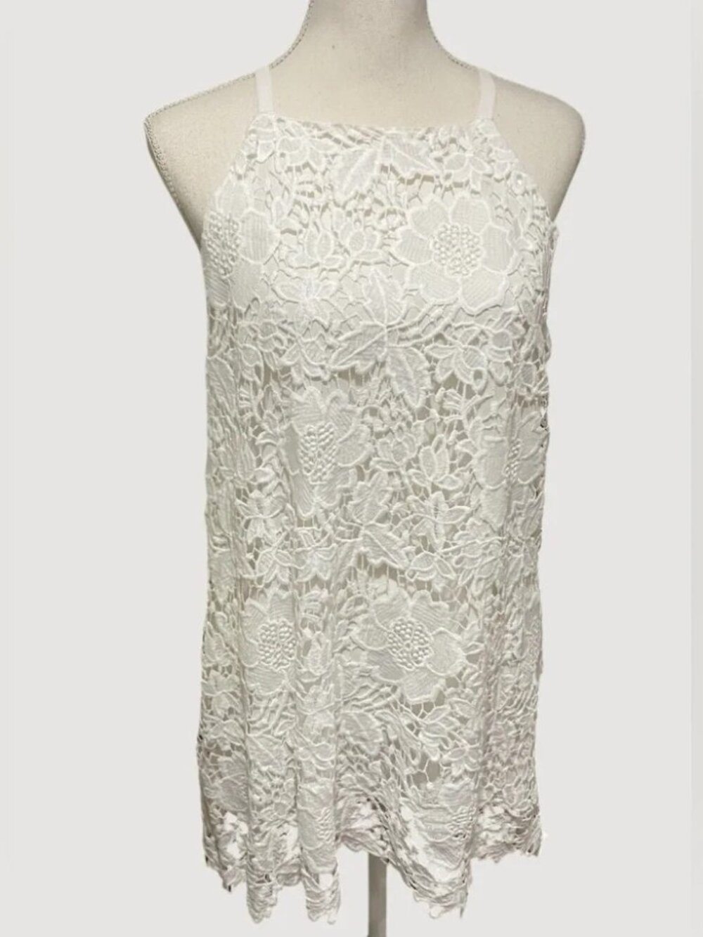 Alfani White Floral Lace Tank Top – Size 16.